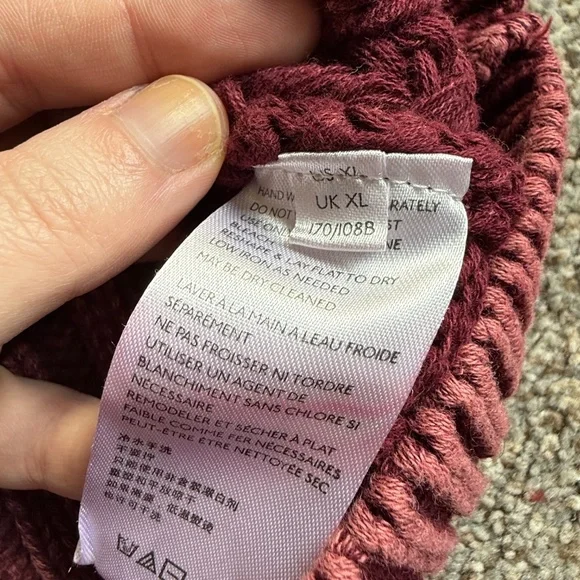 Free People Sweetheart Mock Neck Sweater Wine Burgundy Size XL - Picture 7 of 7